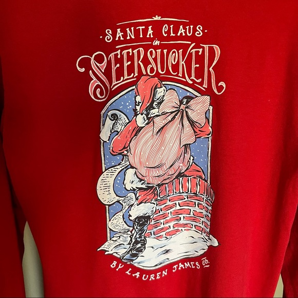 LJ Lauren James Christmas 🎅 Red Long Sleeve Tee Small - Picture 3 of 5